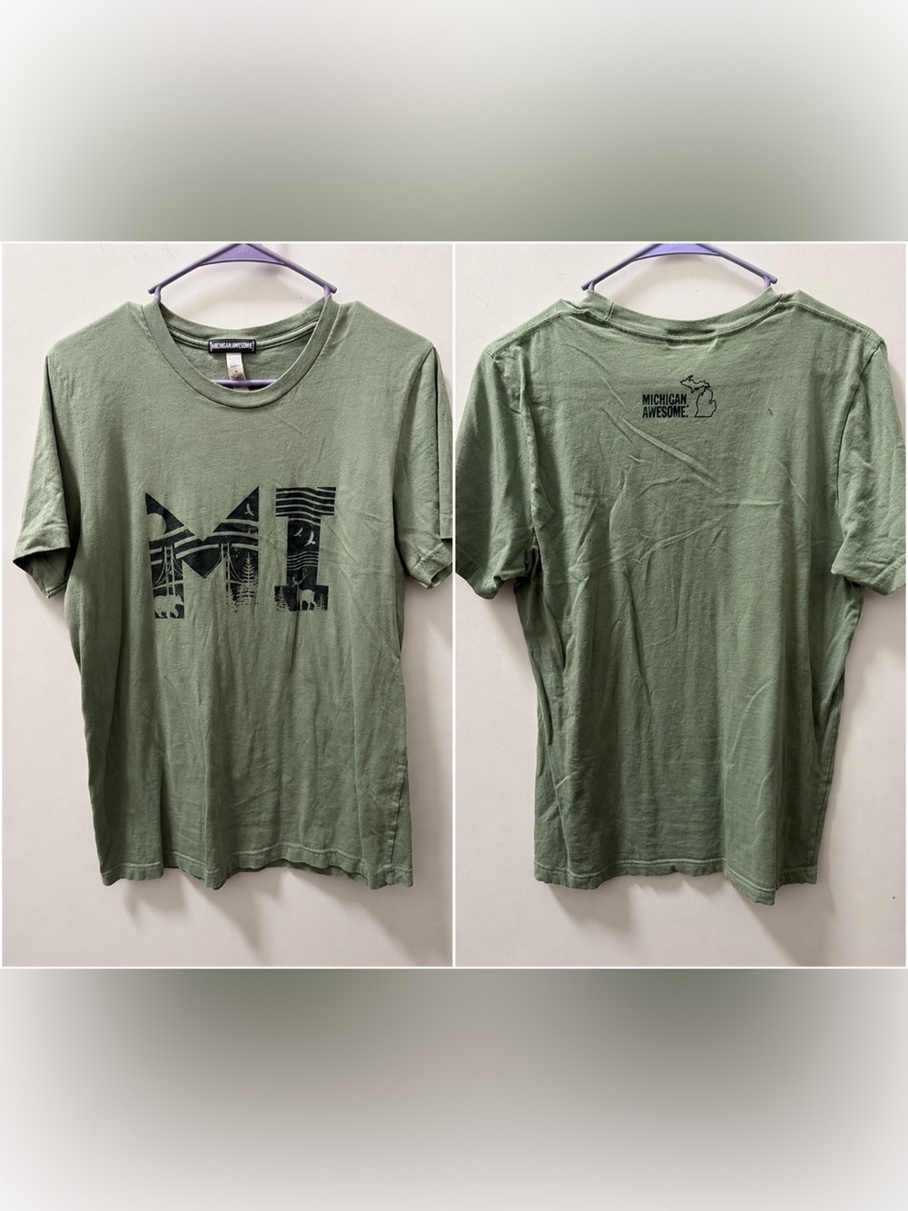Michigan Graphic Short Sleeve Tee in Olive Green